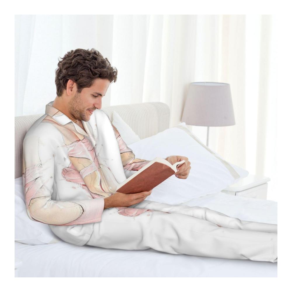 Gemütlicher Herren-Schlafanzug mit Ballett-Motiv | Langärmeliges Pyjama-Set für erholsame Nächte | Stilvoll und bequem