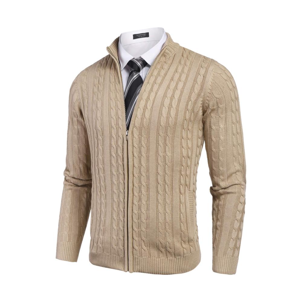 Exklusive Herren Strickjacke Zeitloser Stil mit durchgehendem Reißverschluss schlanker Passform und praktischen Taschen für unvergleichlichen Komfort und Eleganz. Perfekt für jede Gelegenheit