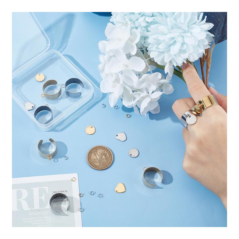 Entzückender Edelstahl Damenring Verstellbarer Fingerring mit Hundepfoten-Anhänger. Ideale Basis für DIY-Ringschmuck! Gönnen Sie sich heute stilvolle Ringe