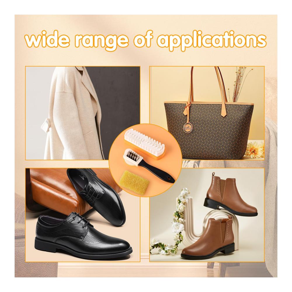 Perfekte Pflege für Ihre Schuhe Premium Schuhbürsten-Set für Wildleder Nubuk & Velour. Inklusive Kreppbürste Raulederbürste Messingborsten & Reinigungstuch. Holen Sie sich den Glanz