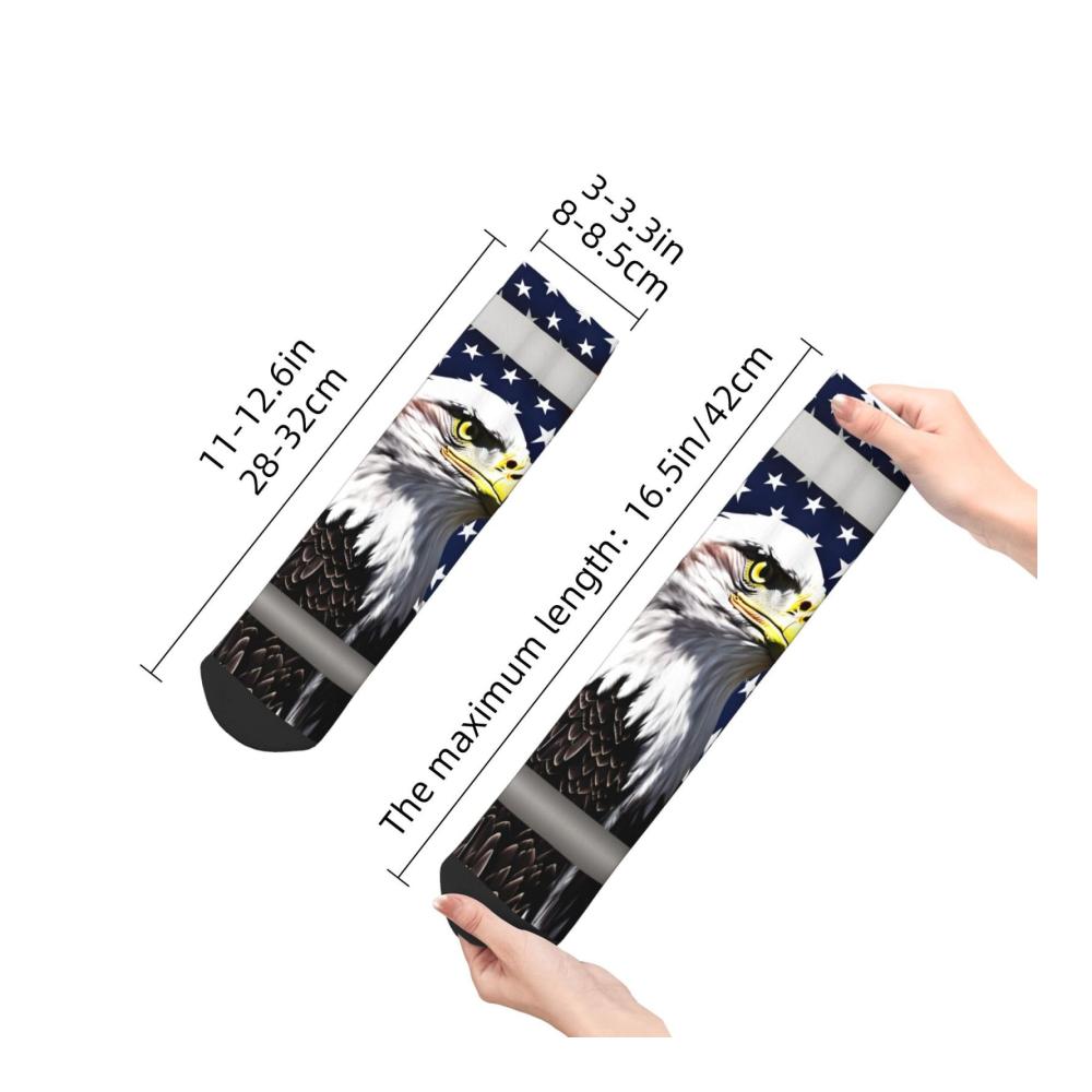 Knöchelsocken in Weißkopfseeadler-Flaggenmuster – Bequeme Socken mit amerikanischen Motiven für Erwachsene – Passend für Männer und Frauen – Einheitsgröße