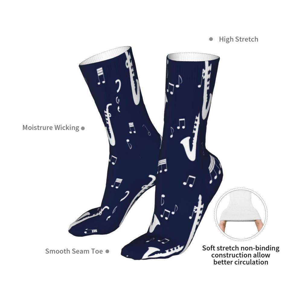 Erleben Sie den Komfort mit unseren neuartigen Crew-Socken für Unisex! Perfekt für Musikliebhaber und Saxophonspieler. 40 cm lang lässig und kompressionsfördernd