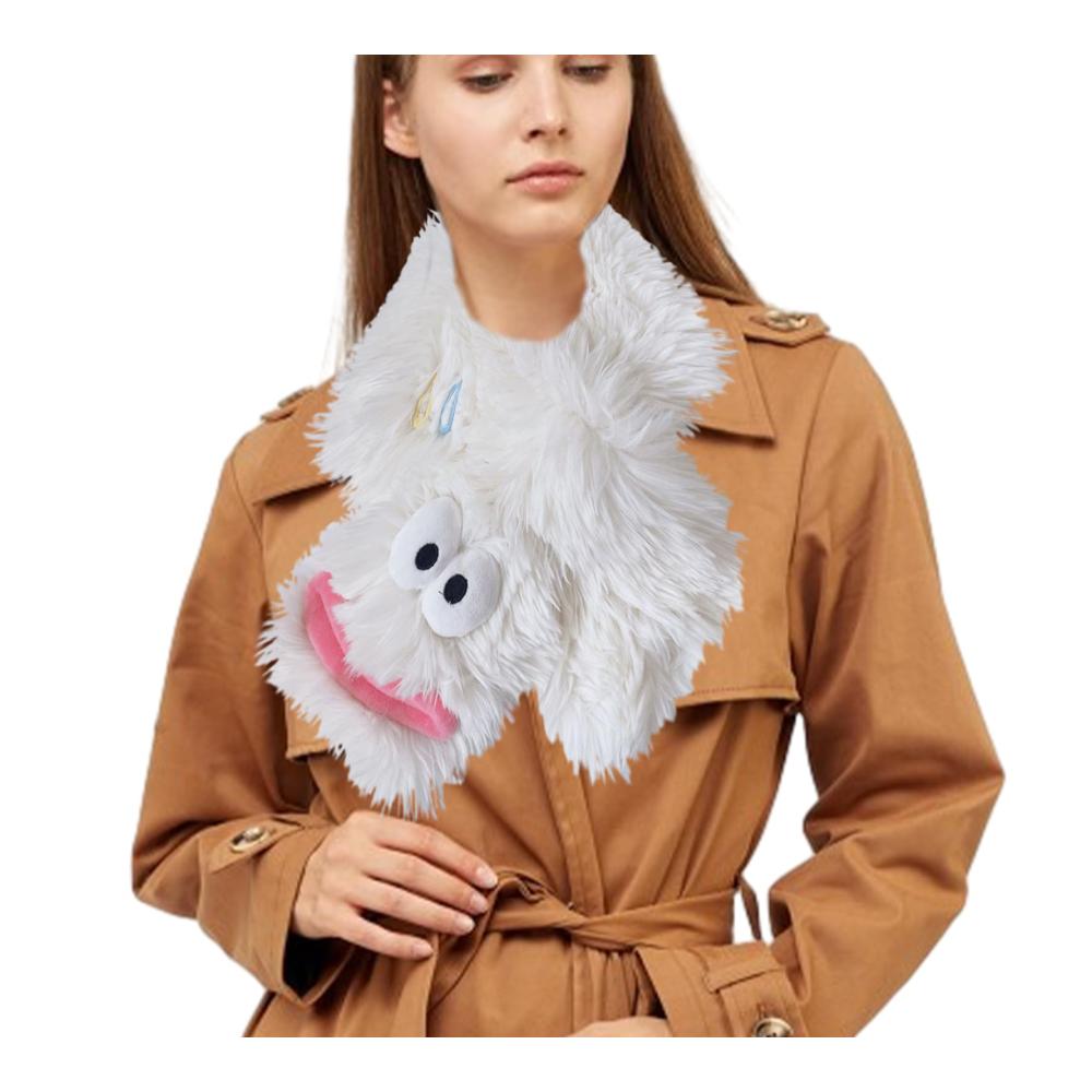 Luxuriöse Halstücher für Damen Kuscheliges Kunstpelz-Kragen-Halstuch mit Thermoisolierung wasserdichtem Front-Wrap und stilvollem Strickponcho für Wintermode