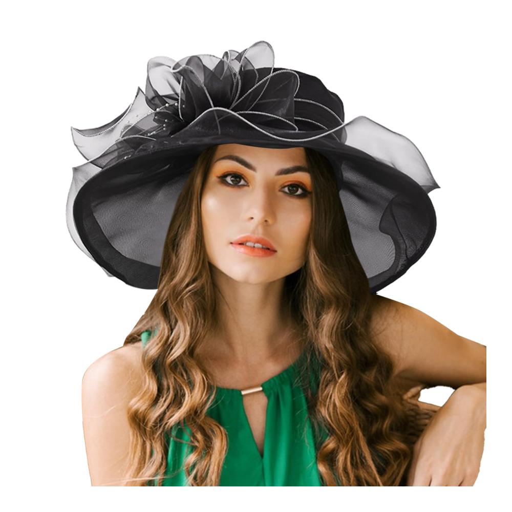 Eleganter Kirchenhut mit verstellbarem Organza-Fascinator für Damen Perfekt für Braut Hochzeiten Teepartys und formelle Anlässe