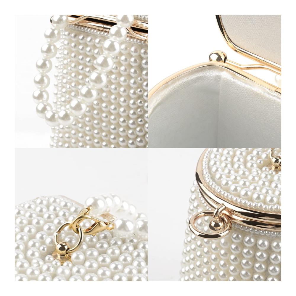 Einzigartige handgefertigte Clutch für Damen – Perfekt für Party Abschlussball und Hochzeit – Mini-Geldbörse mit Perlenverzierung