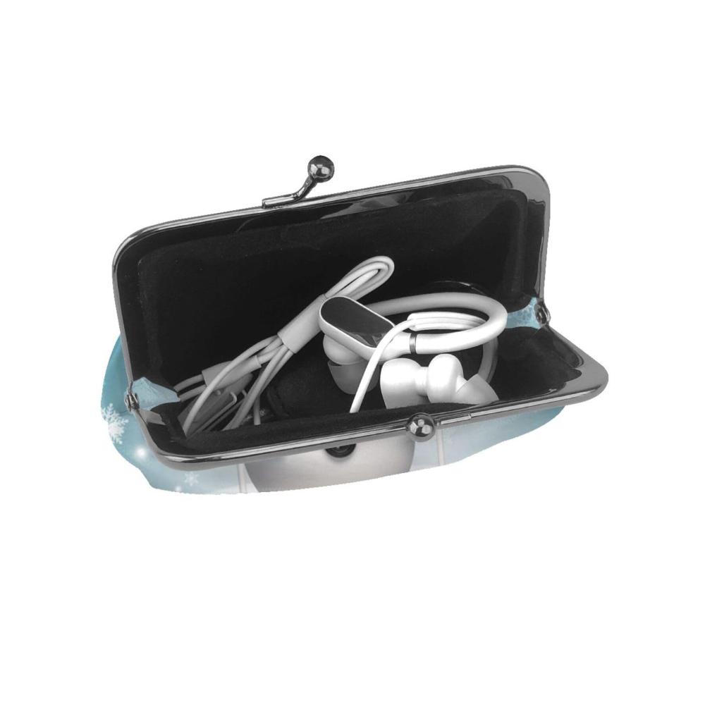 Weihnachtliche Mini-Münzbörse mit Schneemann Schneeflocke und Leder - perfekt für den Alltag und als Geschenk
