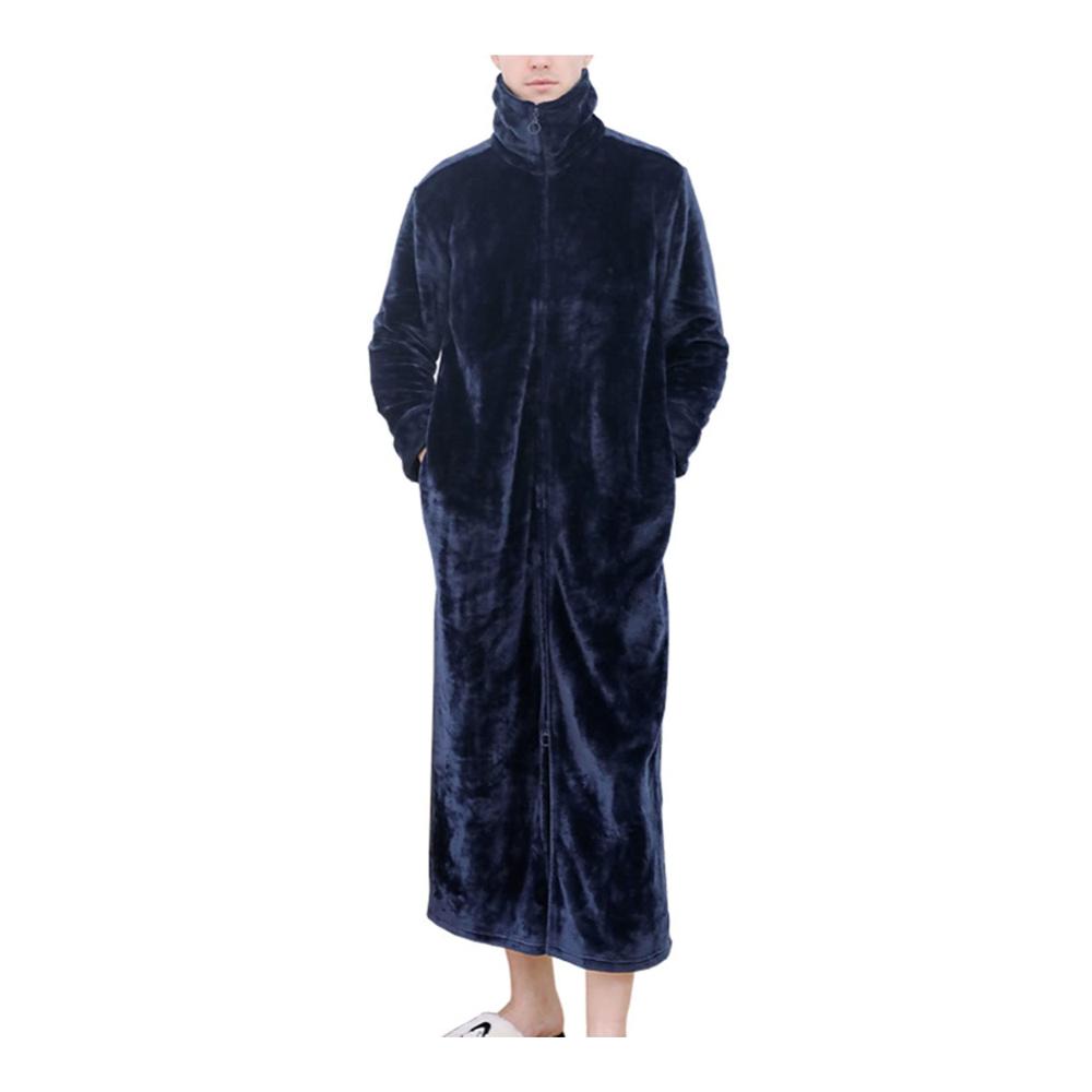 Luxuriöse Bademäntel für Damen und Herren – weicher Fleece-Hausmantel mit Reißverschluss und praktischen Taschen ideal für entspannte Stunden zu Hause
