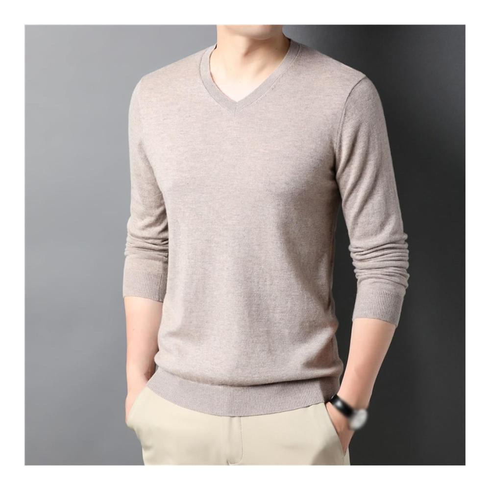Herren Pullover Warmer V-Ausschnitt Strickfleece für Herbst/Winter - Stylische Herrenbekleidung mit dickem kuscheligem Komfort