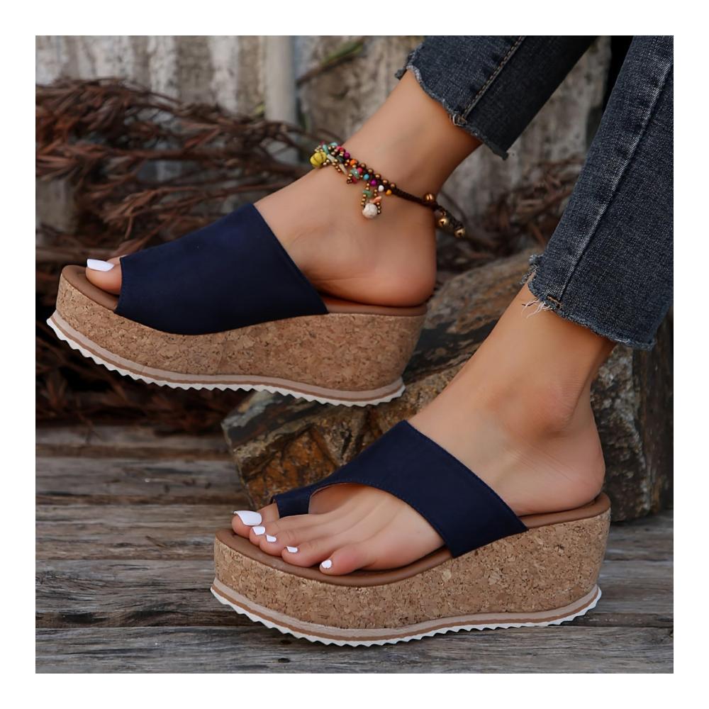 Elegante Damen Zehentrenner Orthopädische Keilabsatz-Sandalen Leicht & Bequem Ideal für Sommer & Strand