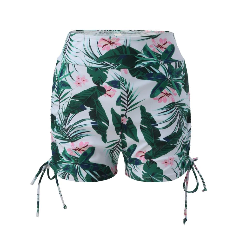 Damen Tankini Badeanzug Zweiteiler mit Streifen High Waist Bauchweg mit Hotpants zum Sonnenbaden Strand Bademode