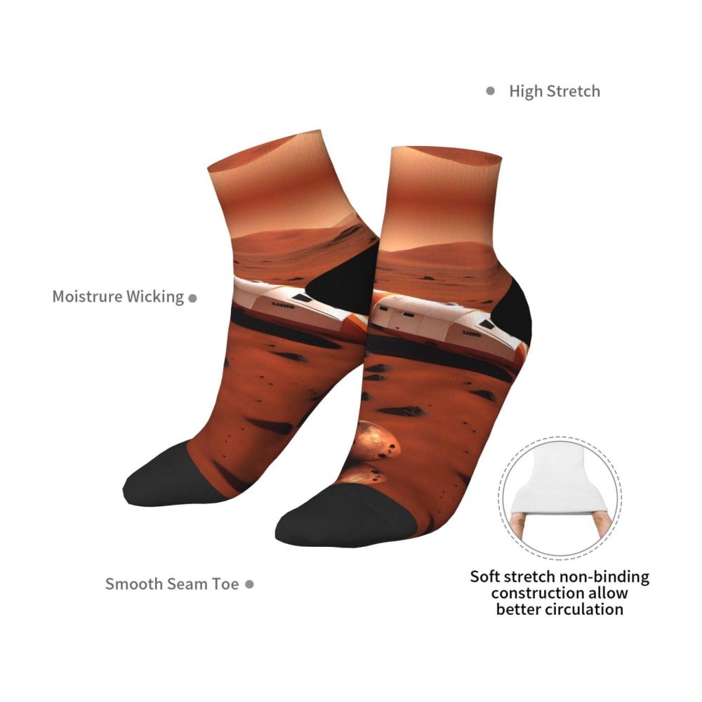 Entdecken Sie den Komfort Modische Mars Planet Knöchelsocken für Damen und Herren – Bequeme One-Size-Option mit stilvollen Designs