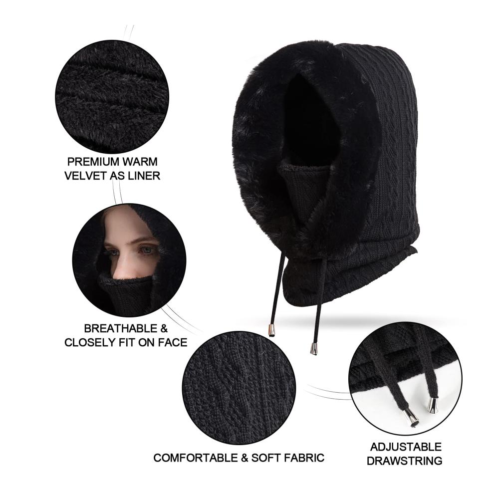 Ultimative Wärme und Stil Sturmhaube Gesichtsmaske für Damen | Winddicht verstellbar vielseitig einsetzbar | Perfekt zum Skifahren Radfahren | Premium Winteraccessoire