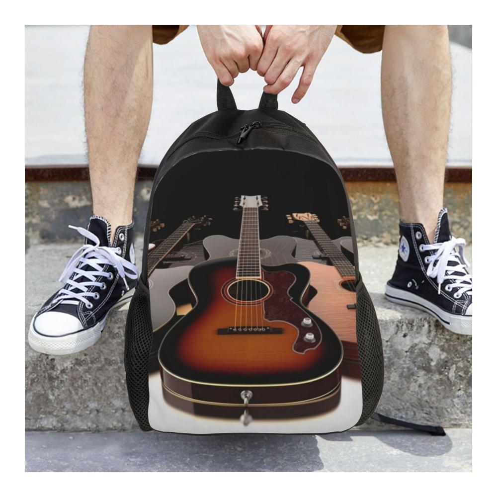 Entdecke den perfekten Begleiter für deine Abenteuer! Leichter Tagesrucksack mit Gitarren-Print - ideal für Schule Wandern Reisen & Camping. Unisex und stylisch