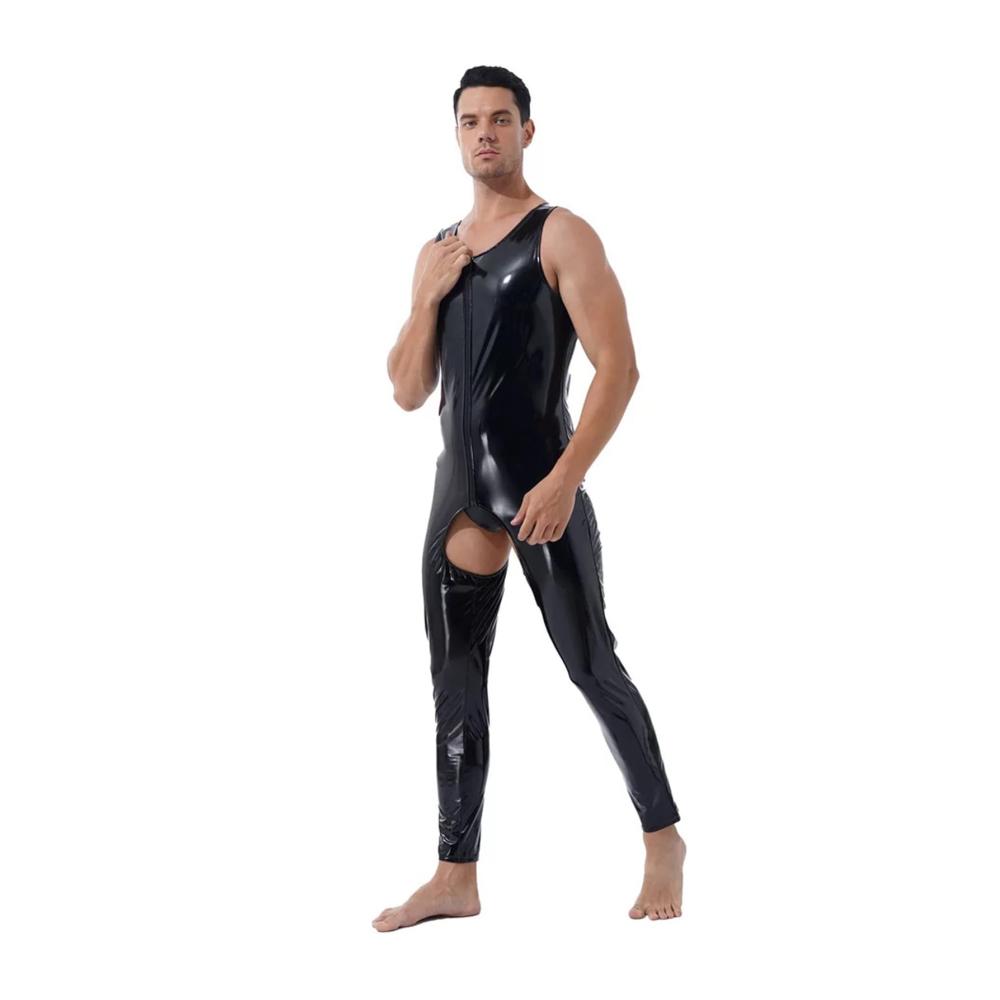 Entdecke den ultimativen Style Männer Overalls - Glänzend Enganliegend & Unwiderstehlich! Perfekt für Nachtclubs Bühnen & mehr