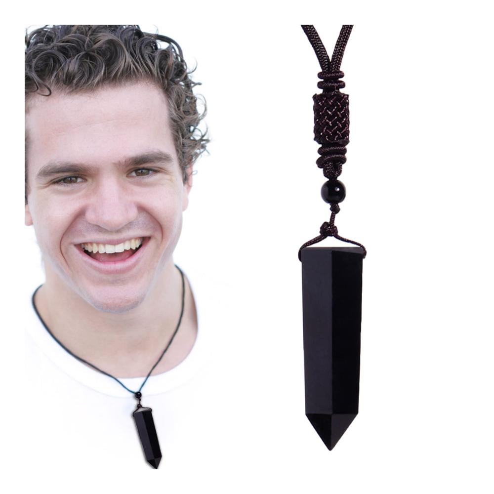 Entdecke den Zauber 5er-Set Obsidian-Halsketten mit Heilstein-Anhängern für DIY-Schmuck
