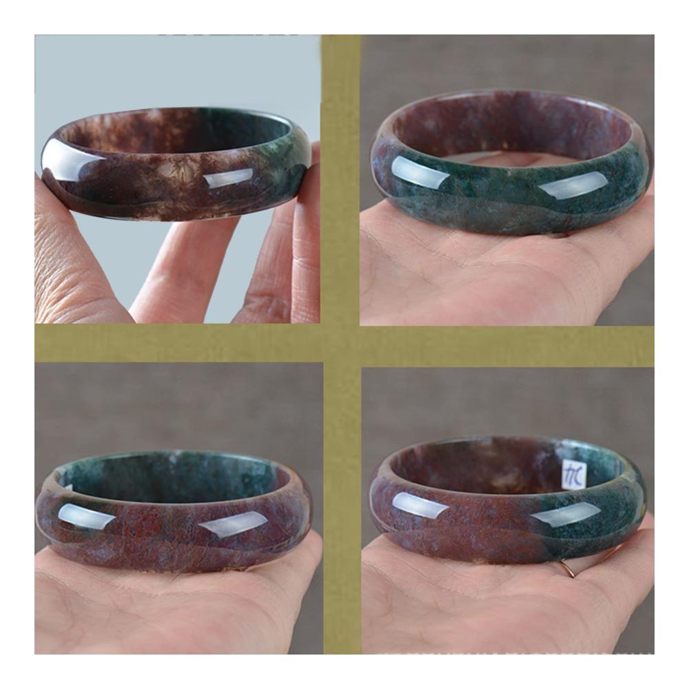 Exquisites Jade Armband Natürliches Wassergras-Achat-Armband mit buntem Chalcedon perfekt für Partys und als edles Geschenk (58-62mm