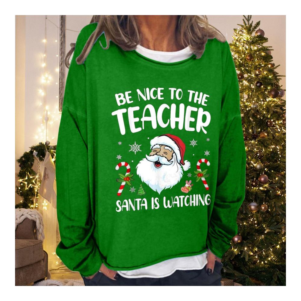 Entzückender Damenpullover Bezaubern Sie mit Weihnachtsdruck! Lockere Passform Rundhalsausschnitt und lange Ärmel für ultimativen Komfort. Ein Must-have für die Festtage