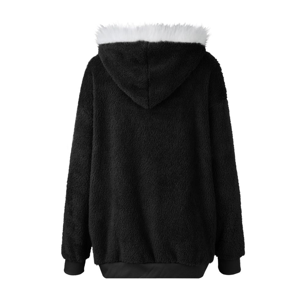 Warme kuschelige Damen-Fleecejacke mit Kapuze und Langarm in verschiedenen Farben für Herbst Winter und Frühling - Perfekte Übergangsjacke für Freizeit Alltag und Sport