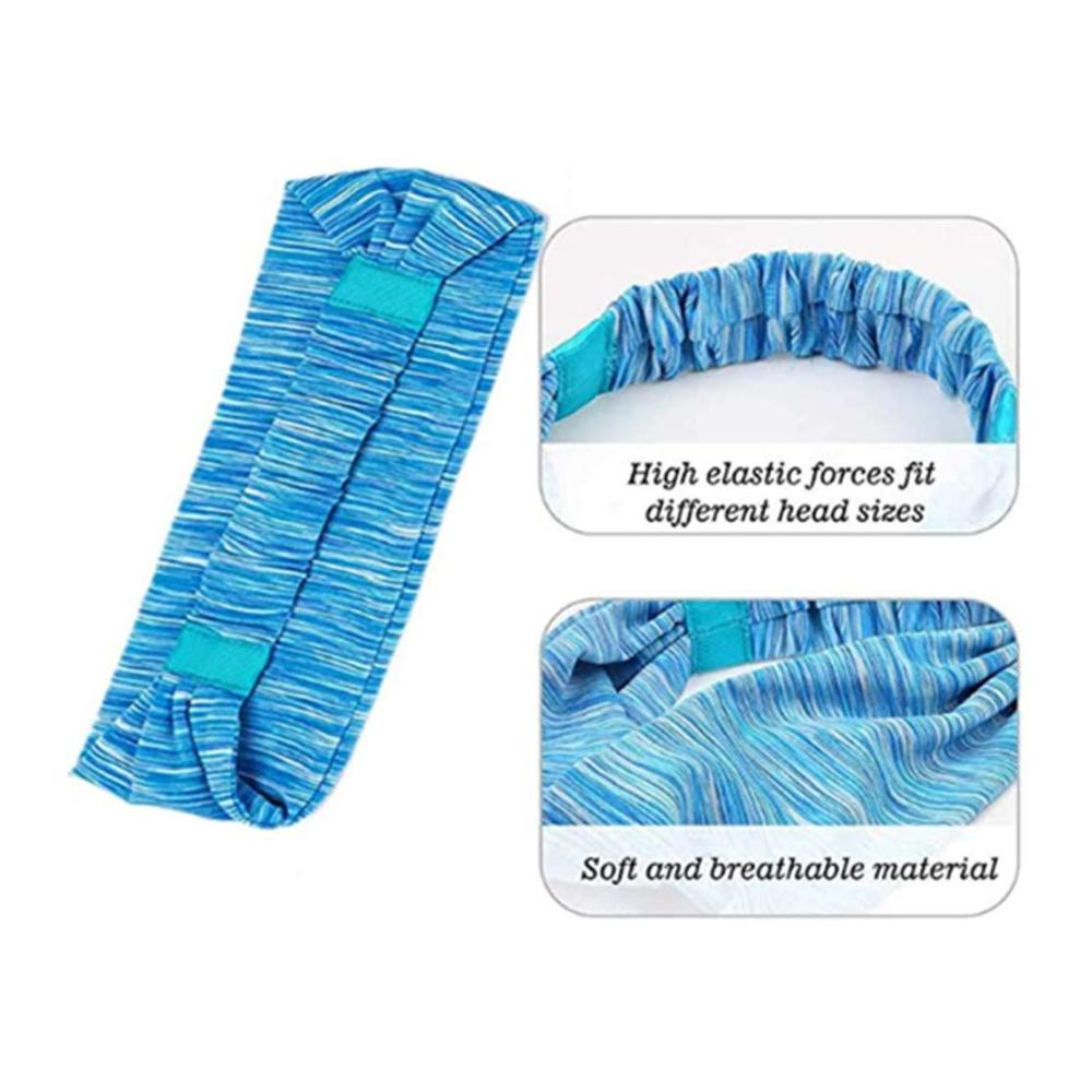 Schweißabsorbierendes Sport-Stirnband für Damen und Herren - Kopfband für Damen und Herren aus rutschfestem elastischem Material mit Anti-Rutsch-Streifen