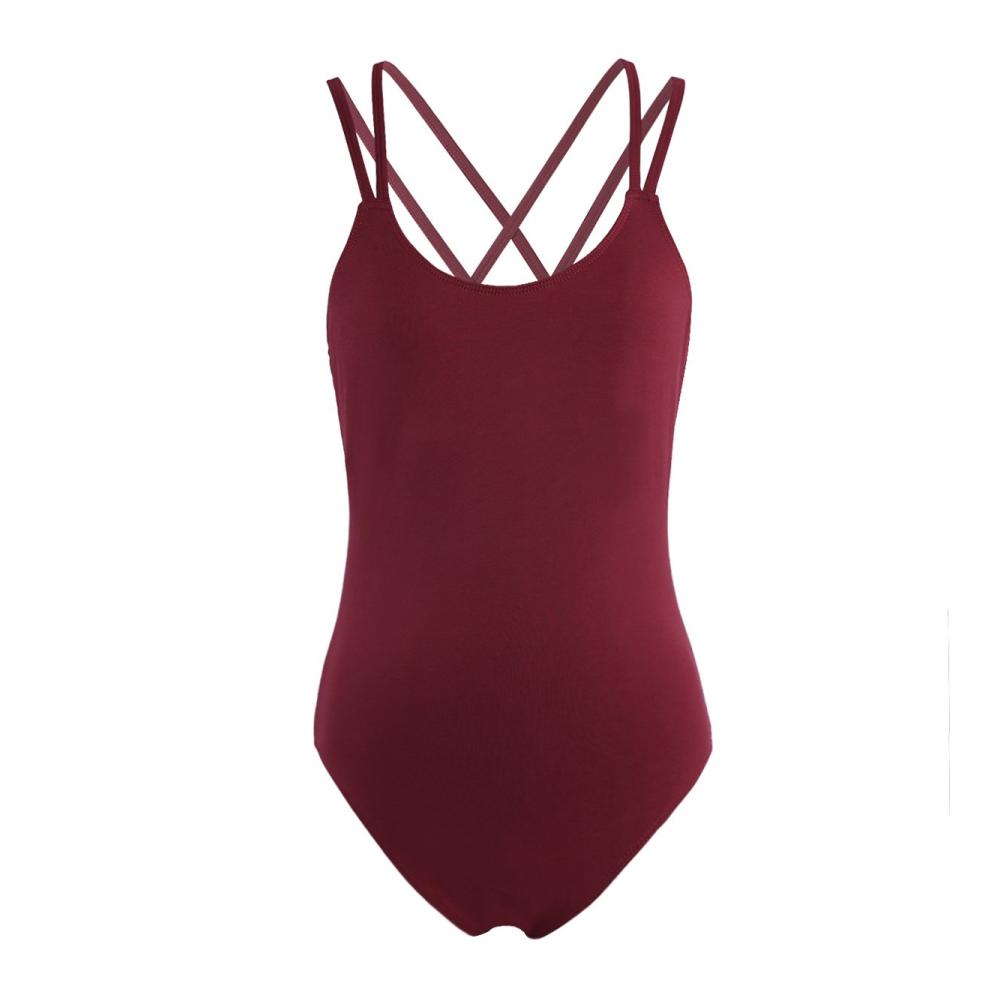 Leotards Damen Sport Body Ballett Trikot Gymnastik Anzug Lycra Turnanzüge Tanktops mit Überkreuzt Trägern für Tanz Fitness Ballett Yoga