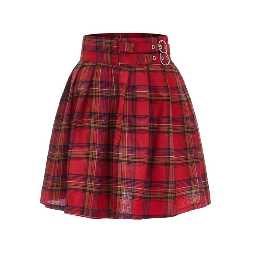 Entzückender japanischer Kawaii Faltenrock Kariert Retro-Mini hohe Taille! Perfekt für den College-Stil Harajuku-Liebhaber und E-Sport-Enthusiasten. Ein Muss für weibliche Streetwear