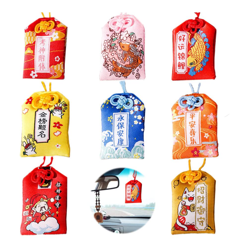 Erhalten Sie Glück und Segen 8 Stück Omamori Charms - Japanische Glücksbringer für Gesundheit und Glück. Perfektes Geschenk für Familie und Freunde