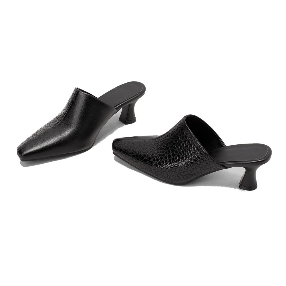 Stylische Clogs mit mittelhohem Absatz geschlossener Zehe und Slip-On-Design für Frauen - Perfekte Sandalen für den Alltag Outdoor-Aktivitäten oder als Hausschuhe
