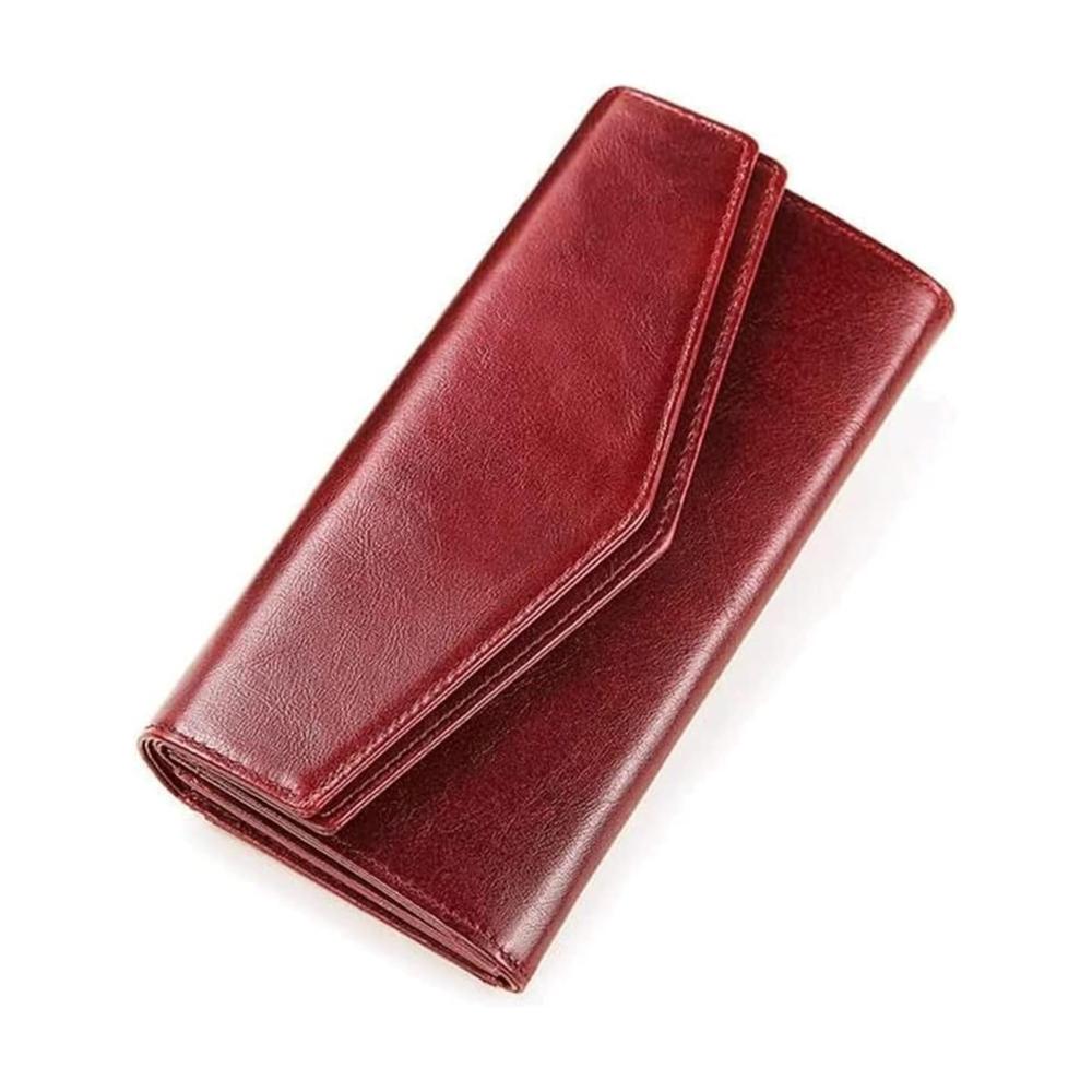 Entdecken Sie stilvolle Geldbörsen Klassische Vintage-Lederbrieftasche für Herren mit großer Kapazität und Reißfestigkeit. Ein perfektes Geschenk in Rot 9x19cm