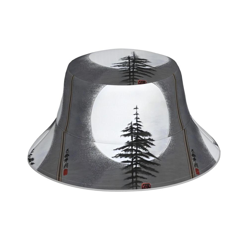 Moon Pine Tree Unisex Doppelseitige Mütze mit reflektierenden Streifen für Outdoor-Aktivitäten wie Angeln Wandern heißes Verschenken