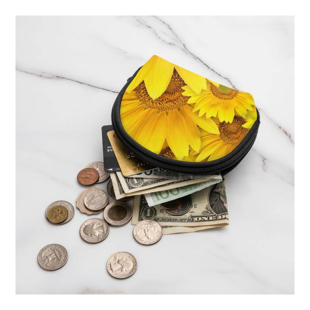 Entzückende Mini-Münzbörse mit Sonnenblumenmotiv - Perfekt für den täglichen Gebrauch und als Geschenkidee