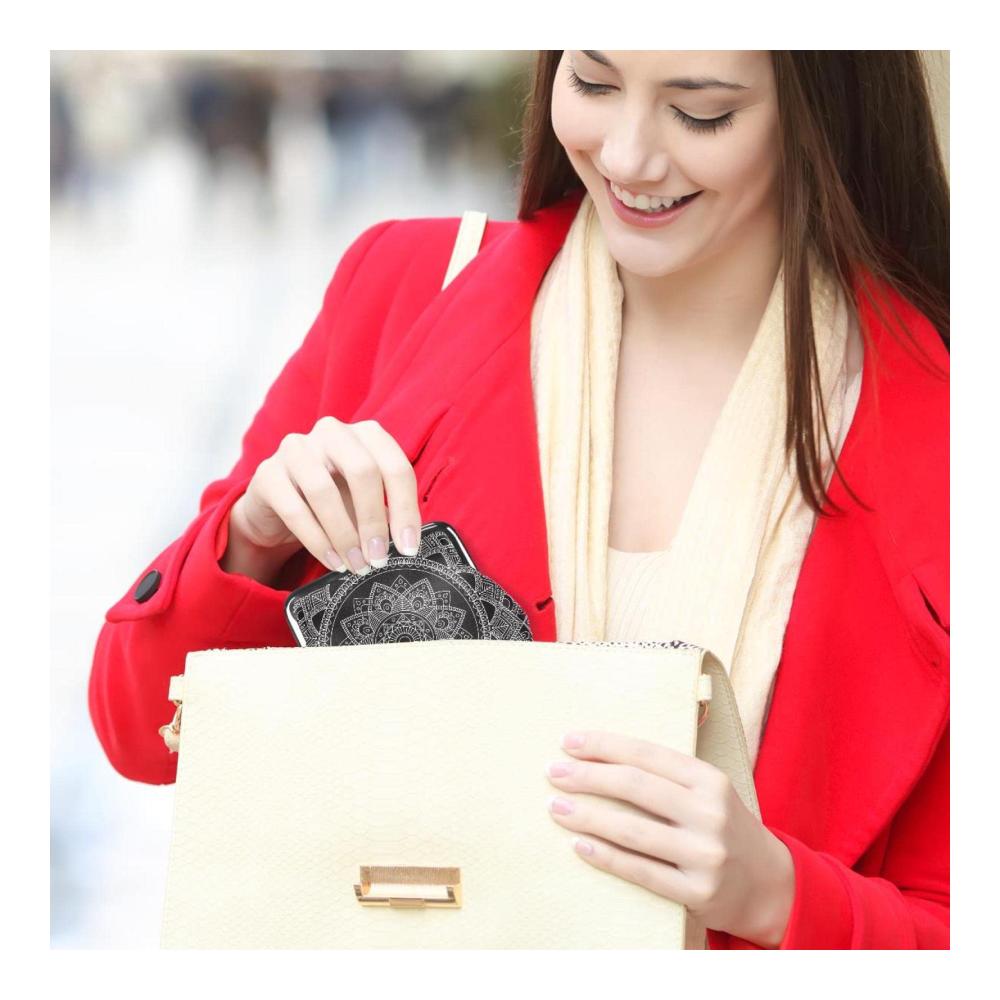 Damen Geldbörse im Boho-Stil mit Blumenmuster vintage Geldbörse große Brieftasche mit Reißverschluss Ledertasche für Frauen Reisegeldbeutel mit mehreren Fächern