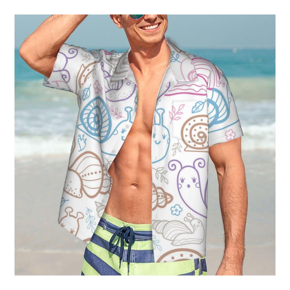 Entspannen Sie sich im Stil Kurzärmeliges Hawaii-Hemd für Herren - Perfekt für Sommer Strand und Urlaub - Lässiger Aloha-Look mit Knopfleiste