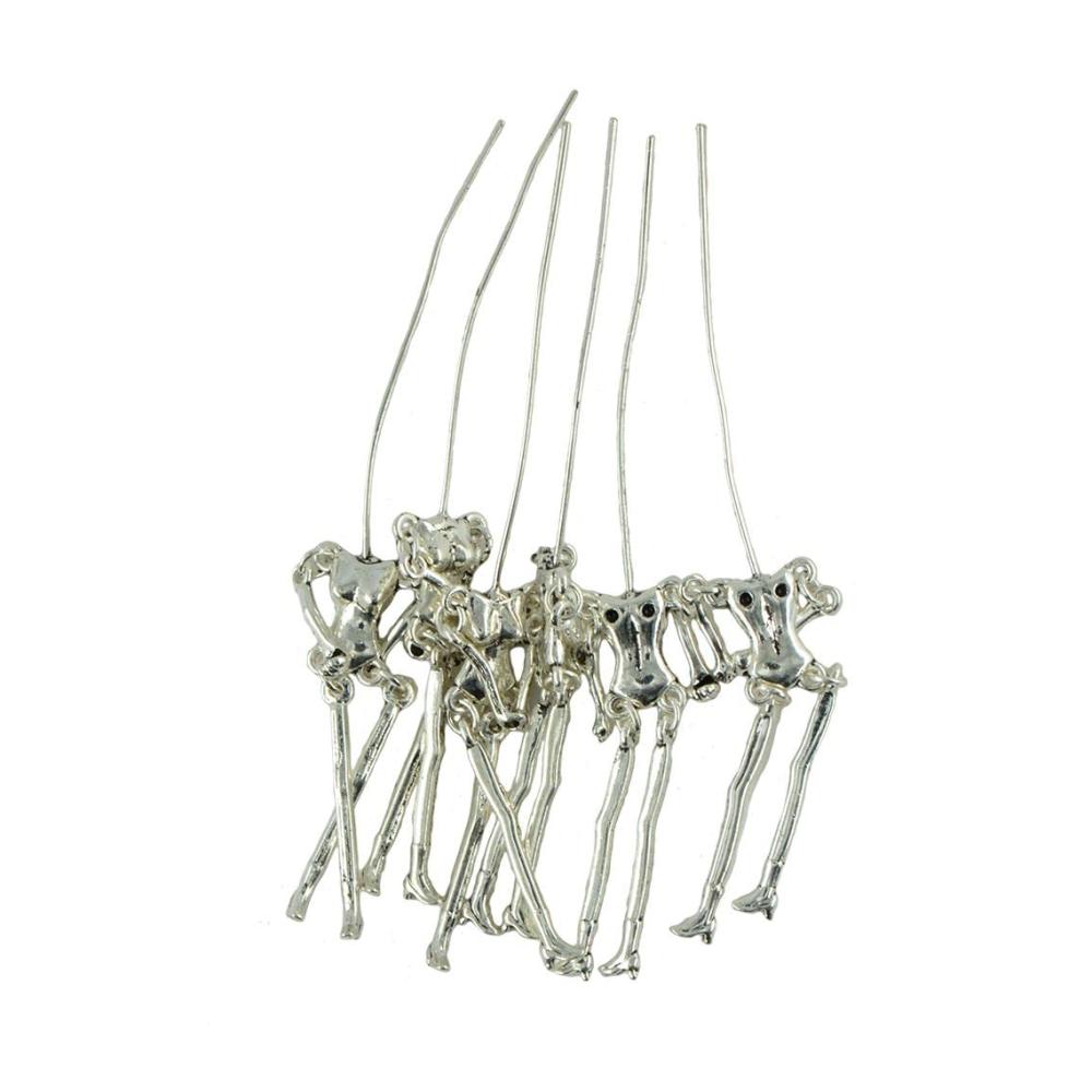 Set mit 6 teiligen menschlichen Skelett-Körperteilen-Anhängern für DIY-Puppen und Schmuck im Tibet-Stil-Design