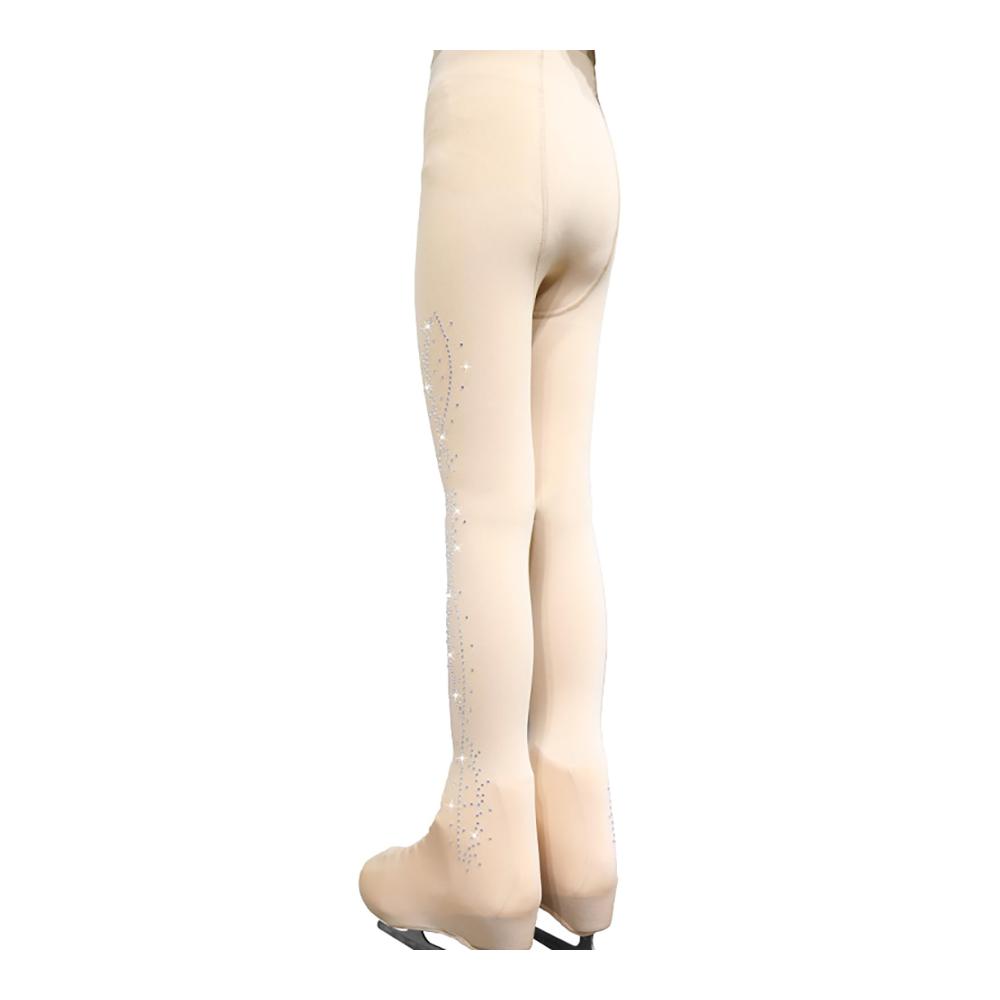 Elegante Mädchen Strass Eiskunstlauf Strumpfhosen mit Kristallen & Atmungsaktivität für Skating Leggins und Tanz