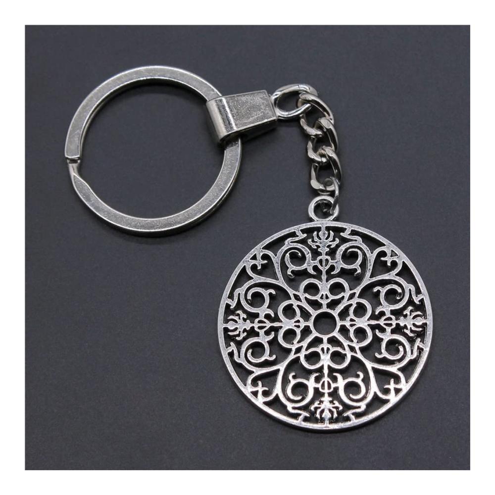 Einzigartiger Herren-Schlüsselanhänger mit Antik-Silber-Mandala-Muster – Stilvolles Accessoire für den Alltag (41 x 36 mm) - Jetzt erhältlich