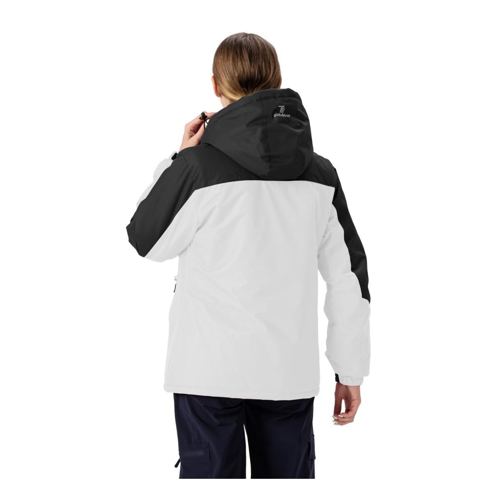 Damen Winterjacke Wasserdicht Warm Atmungsaktiv Skijacke Outdoorjacke Hooded Softshelljacke Funktionale Wanderjacke Trekkingjacke mit Abnehmbarer Kapuze