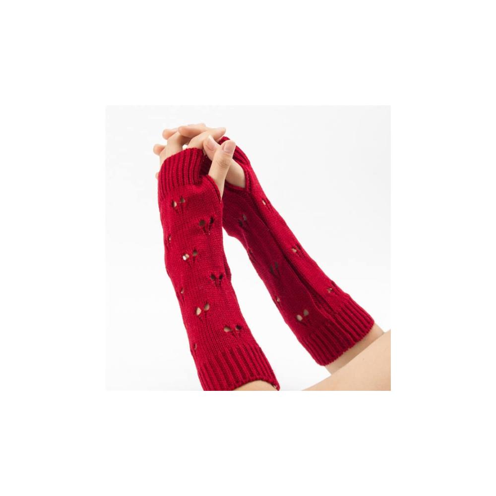 Erstklassige Winterhandschuhe für Damen & Mädchen Warm Strick Herz-Design & Fingerlos! Perfekte Kombination aus Stil und Wärme für kalte Tage