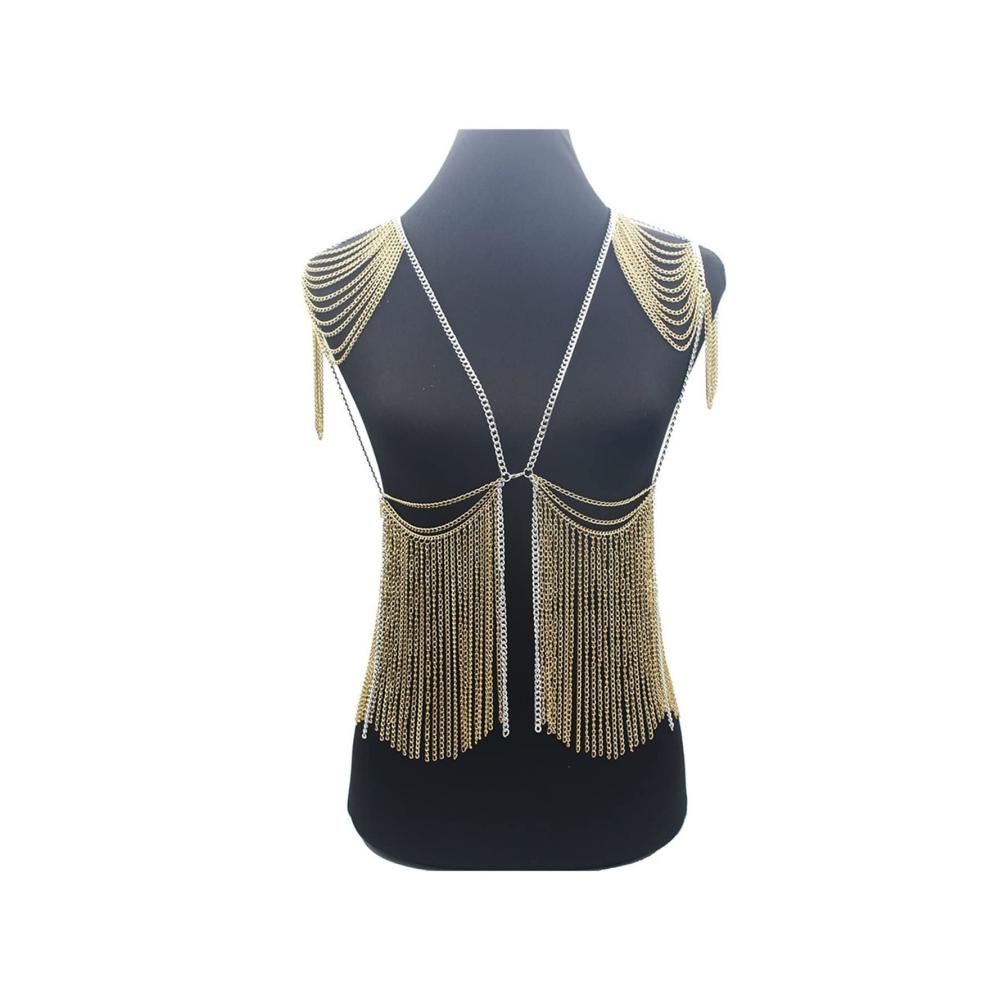 Entzückende Goldfarbene Körperkette Perfekte Verschmelzung von Eleganz und Sinnlichkeit für ein atemberaubendes Showgirl-Erscheinungsbild. Jetzt verfügbar