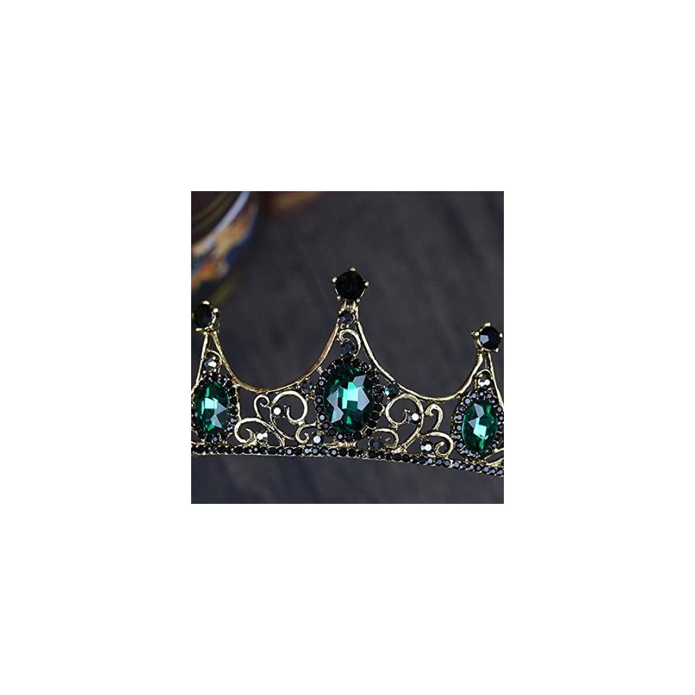 Strahlendes Diadem Elegantes Barock-Design mit grünem Kristall - Perfektes Accessoire für die Braut - Hochwertiger Kopfschmuck für die Hochzeit