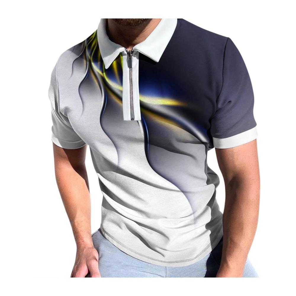 Entdecke den Komfort Hochelastisches T-Shirt für Herren mit Reißverschluss und Stehkragen - Hautfreundliches Material schnell trocknend und schlank geschnitten. Perfekte Alltagskleidung