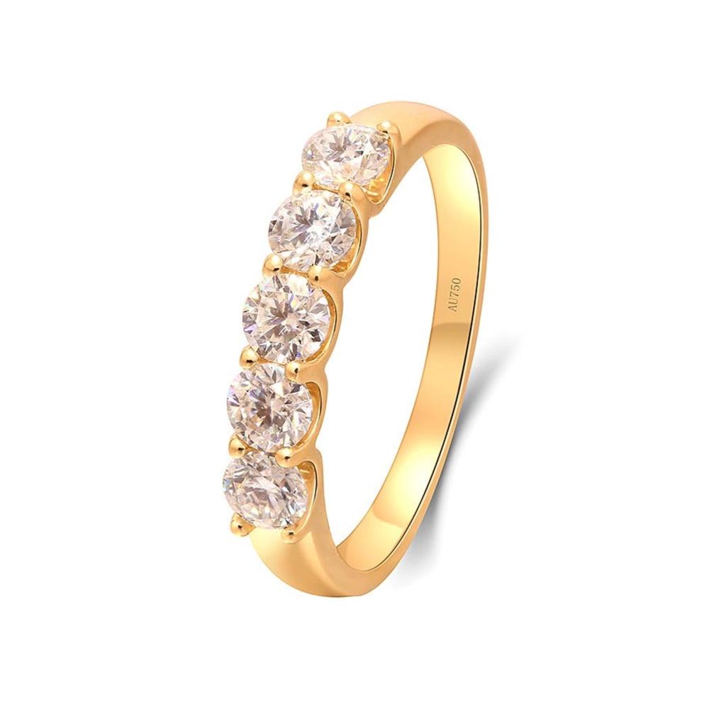 Einzigartige 18 Karat Gelbgold Trauringe mit 0.5ct Labor Diamanten - Stapelbar und stilvoll für Ihre ewige Liebe - Hochwertige Eheringe und Verlobungsring für Damen