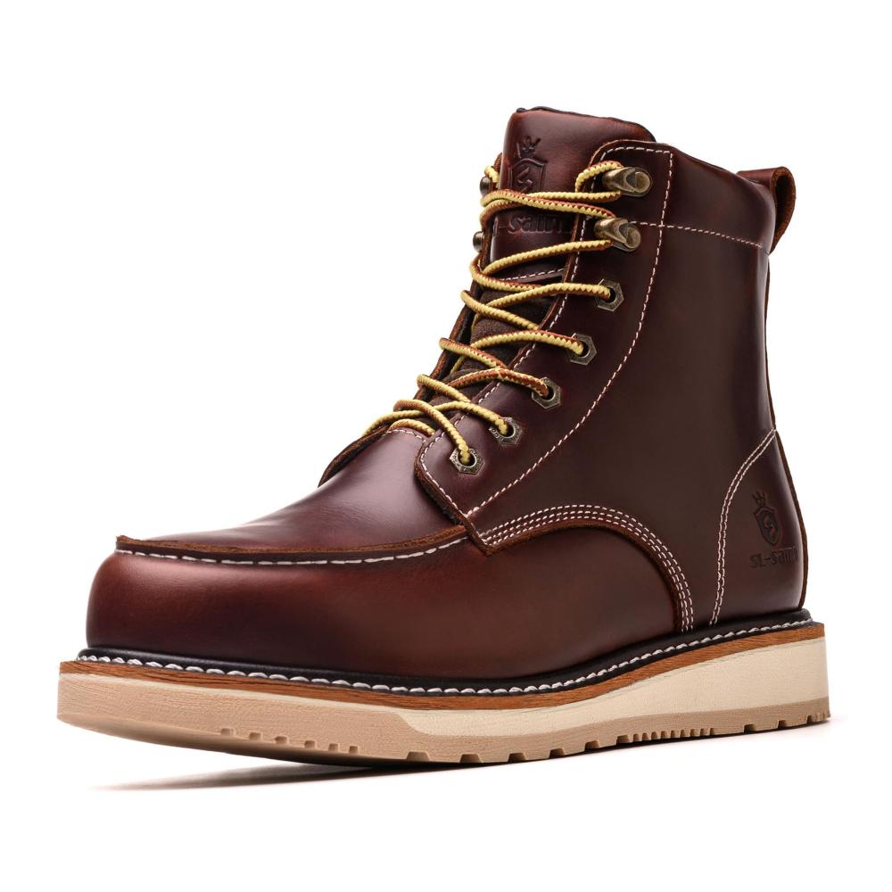 Handgefertigte Herren Stiefel aus Vollnarbenleder Wasserdichte & Weiche Moc Toe Goodyear-Welted Stiefel