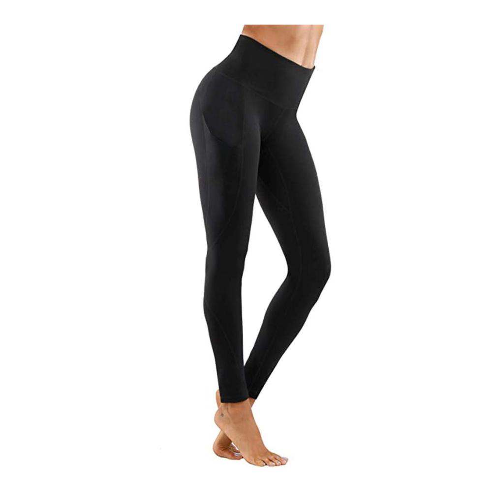 Hochwertige Damen Leggings in Schwarz Größe 48 | Stretch Tight Fitness Hosen für Frauen | Bequeme Leggings Damen für Sport und Freizeit