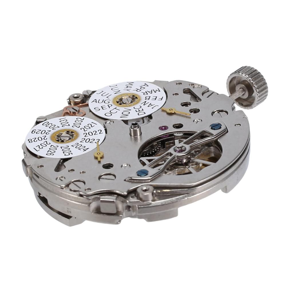 Exquisite Armbanduhren Automatisches mechanisches Uhrwerk mit Jahresschild handgeschnitzt und hohl in faszinierender Fotofarbe
