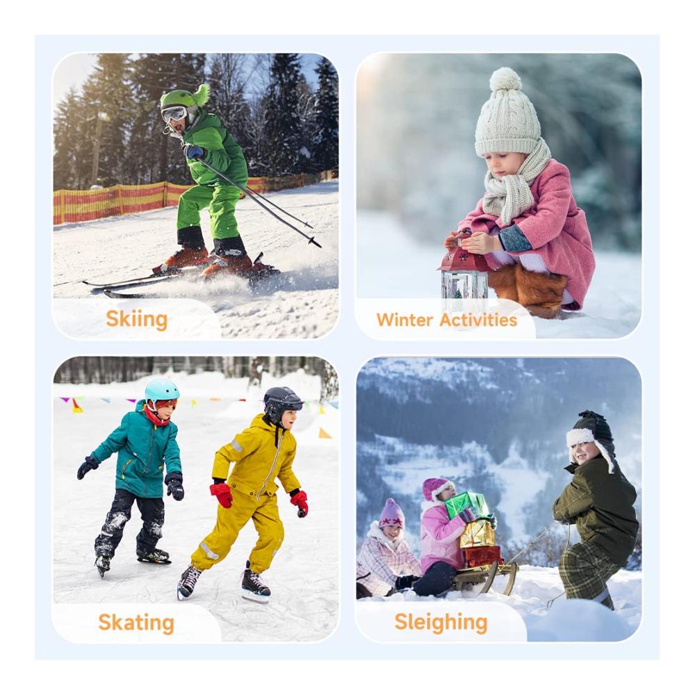 Entdecken Sie die ultimative Wärme Findway 2er-Pack Skisocken für Kinder - Winterliche Leistung mit atmungsaktiven Thermoeigenschaften und rutschfestem Design - Perfekt für Outdoor-Spaß