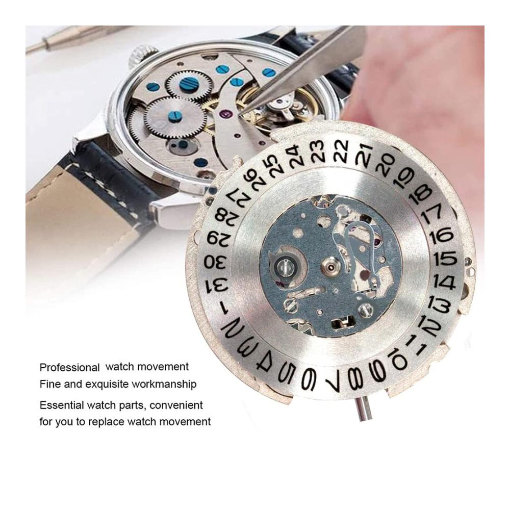 Hochpräzise Armbanduhren Ersatz-Uhrwerk NH15A/NH15 für mechanische Automatikuhren mit einfachem Kalender - Zuverlässigkeit in Silber
