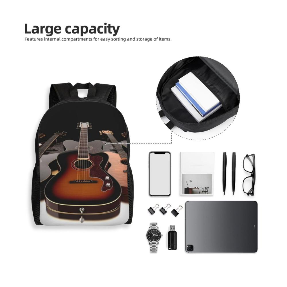 Entdecke den perfekten Begleiter für deine Abenteuer! Leichter Tagesrucksack mit Gitarren-Print - ideal für Schule Wandern Reisen & Camping. Unisex und stylisch