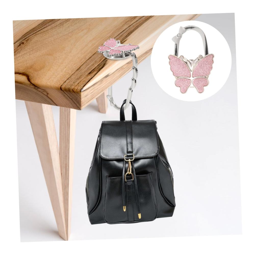 Stilvoller Handtaschenhalter Tragbarer Schmetterlings-Taschenhaken für Tische - Platzsparend falten und schnallen Sie Ihre Einkaufstasche elegant ab! Ideal für unterwegs