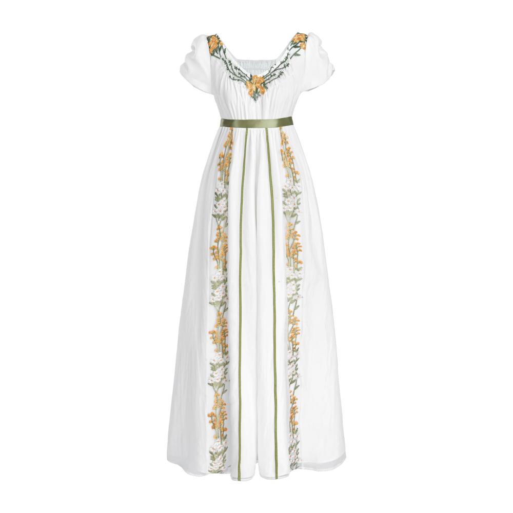 Elegantes Damen Freizeitkleid Vintage Charme mit hoher Taille im Regency-Stil. Perfekt für den historischen Flair und zeitlose Eleganz