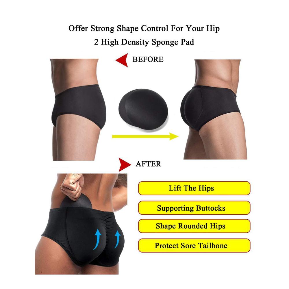 Retroshorts für Männer Booty-Lifting Unterwäsche mit Push-Up-Effekt und Hüftpolsterung - Sexy Trunks für einen gestrafften Po